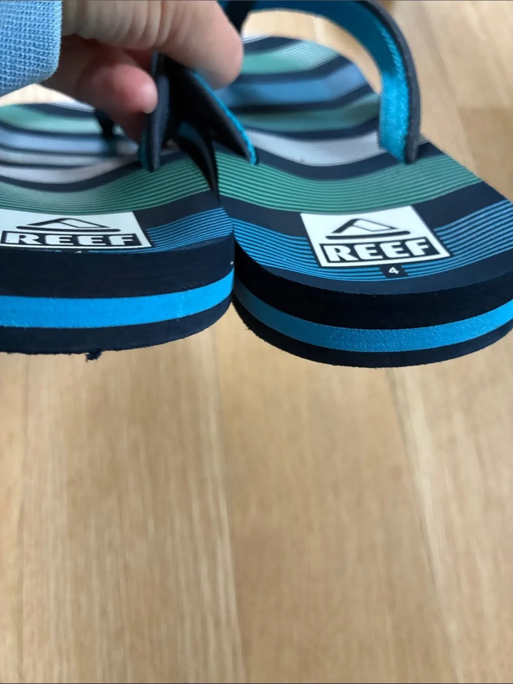 Reef boys Blue Striped Flip Flops